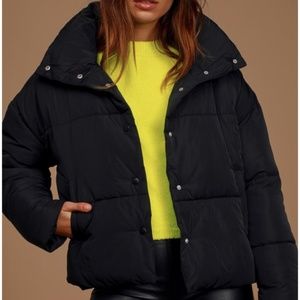 Free People Black Puffer Jacket